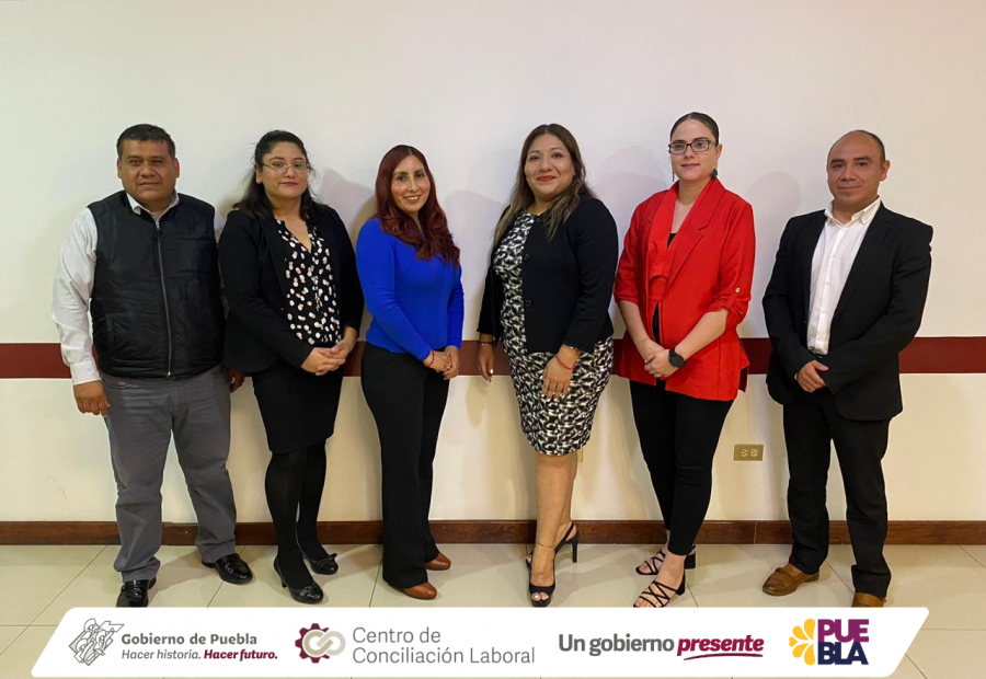 Reunión presidenta de la Junta Local de Conciliación y Arbitraje del Estado de Puebla Andrea Priede y a la Procuradora de la Defensa del Trabajo en Puebla Denísse Ramírez